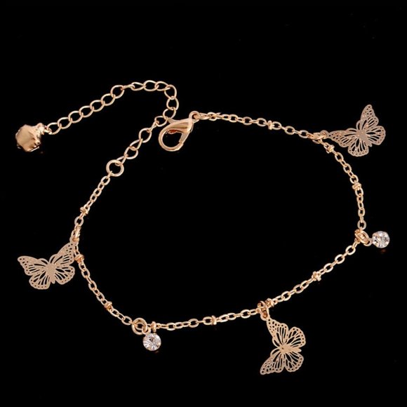 Sweet Simple Butterfly Shape Anklets Chain - Picture 1 of 8